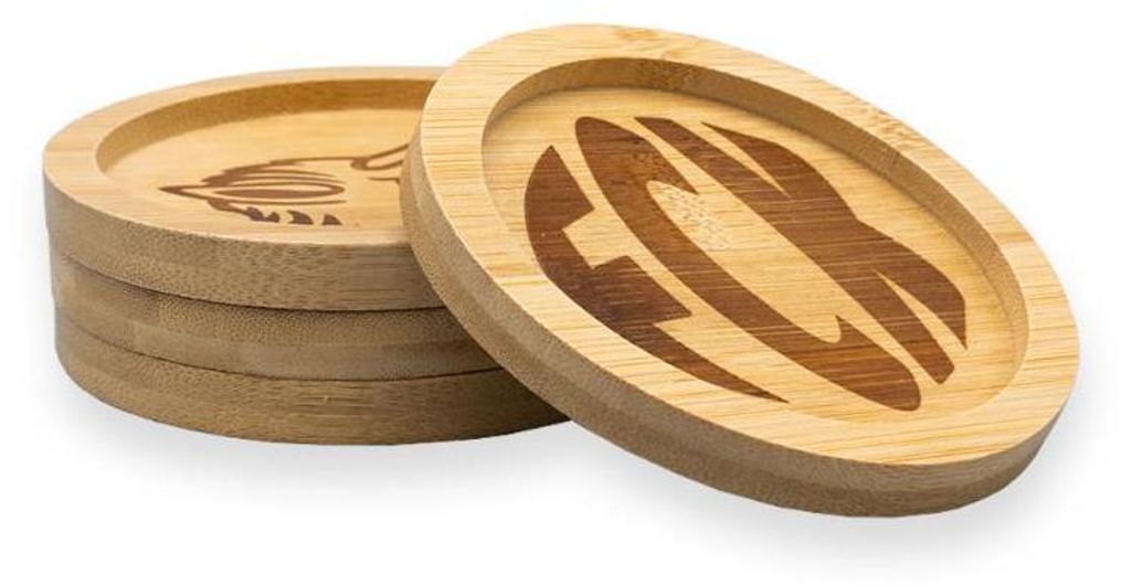 FCK Untersetzer aus Holz, 4er Set Produktbild 