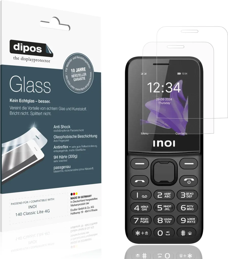 Set 2 Pellicole dipos per INOI 140 Classic Lite 4G | Vetro 9H Opaco