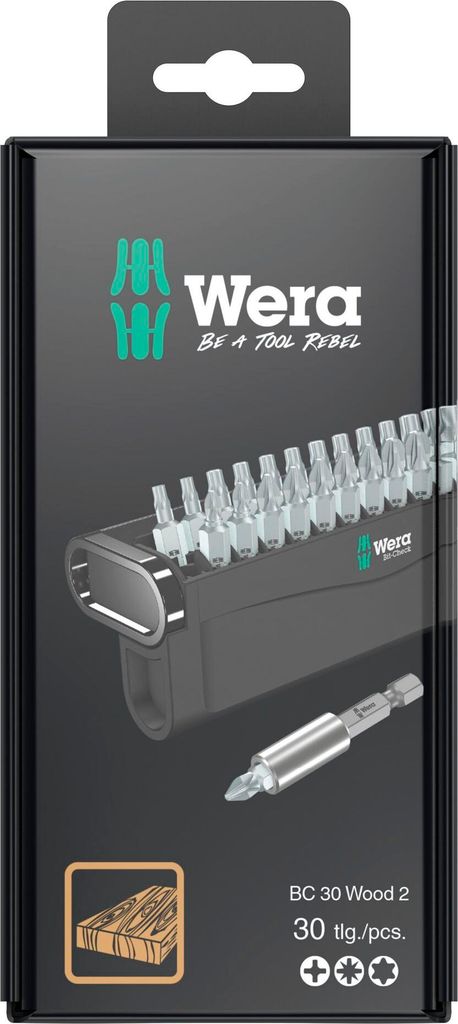 Wera 05057438001 Wera Bit-Check 30 Wood 2 SB Productafbeelding 