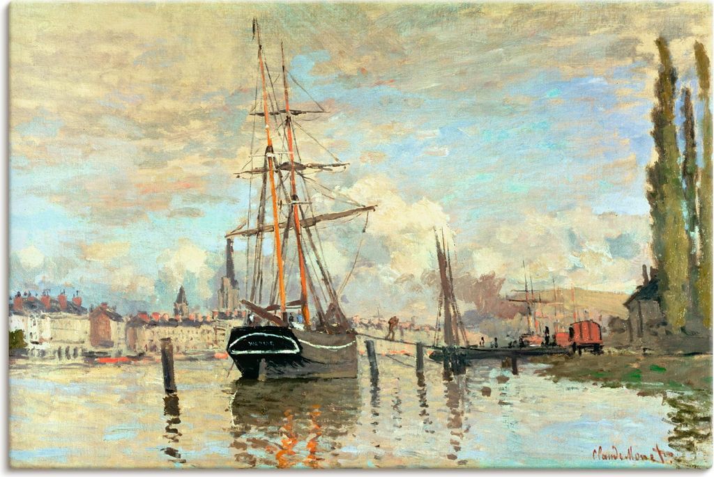 ARTland Leinwandbild Die Seine in Rouen. 1874. Größe: 120x80 cm