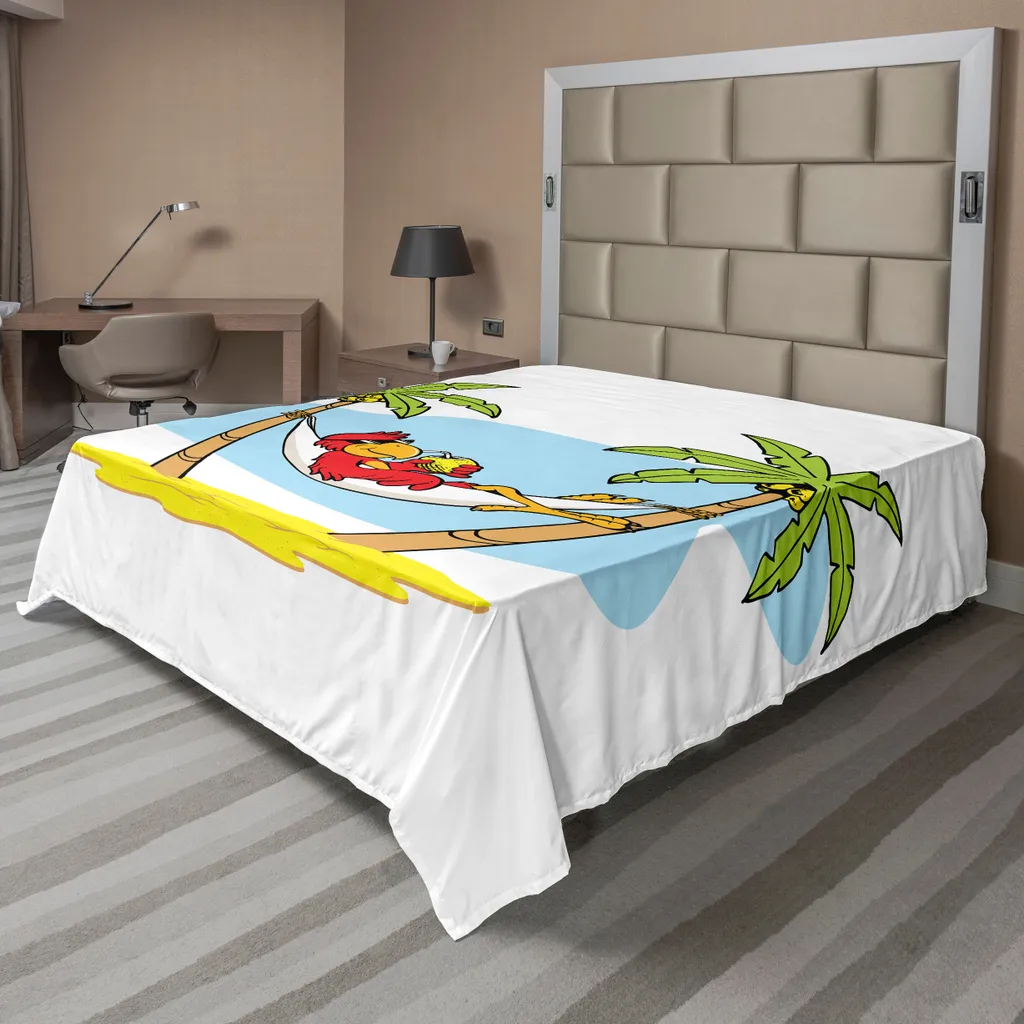 Drap de Lit Supérieur Imprimé Tropiques 260x228 cm Doux et Confortable