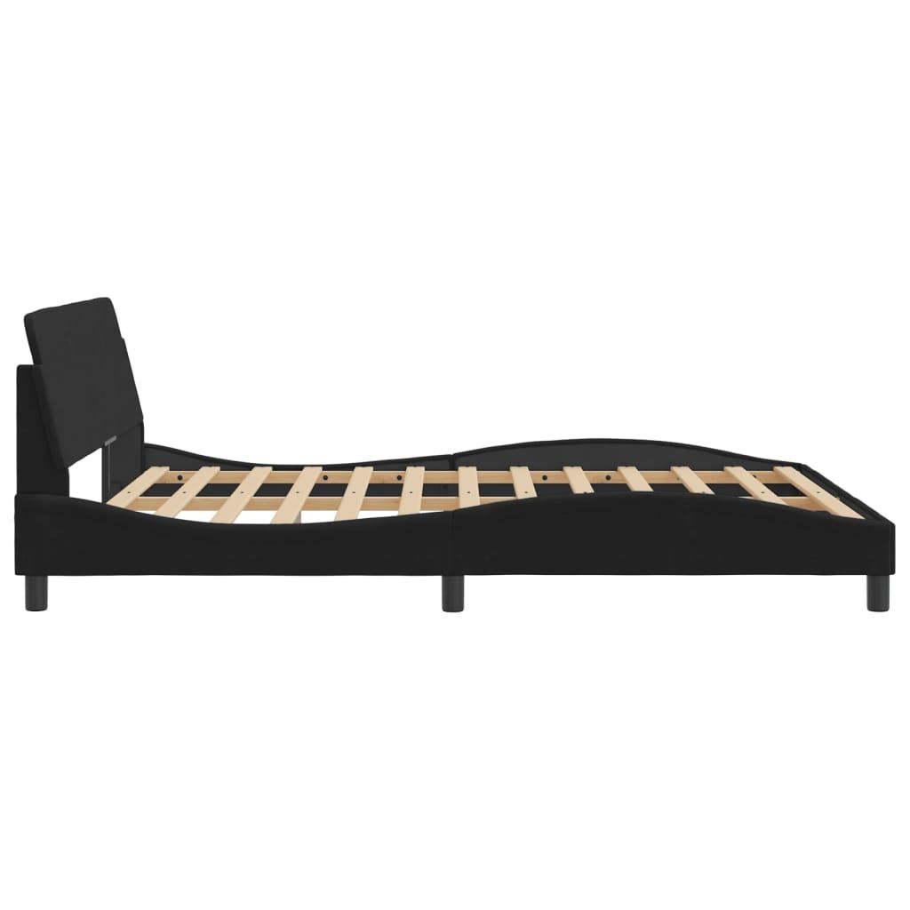 "Winterschlussverkauf "Bettgestell - CLORIS - Doppelbett - Robust und langlebig - "Dover" Schwarz 160x200 cm - Einfache Montage - Samt - NeuMöbel6...