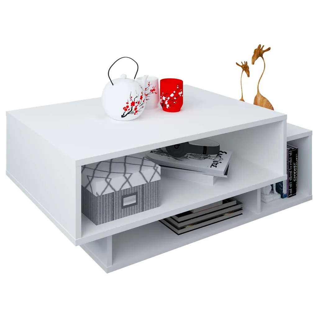 Table Basse de Salon Rectangulaire Bois Brun Sofatic Runila 88x50 cm - 5