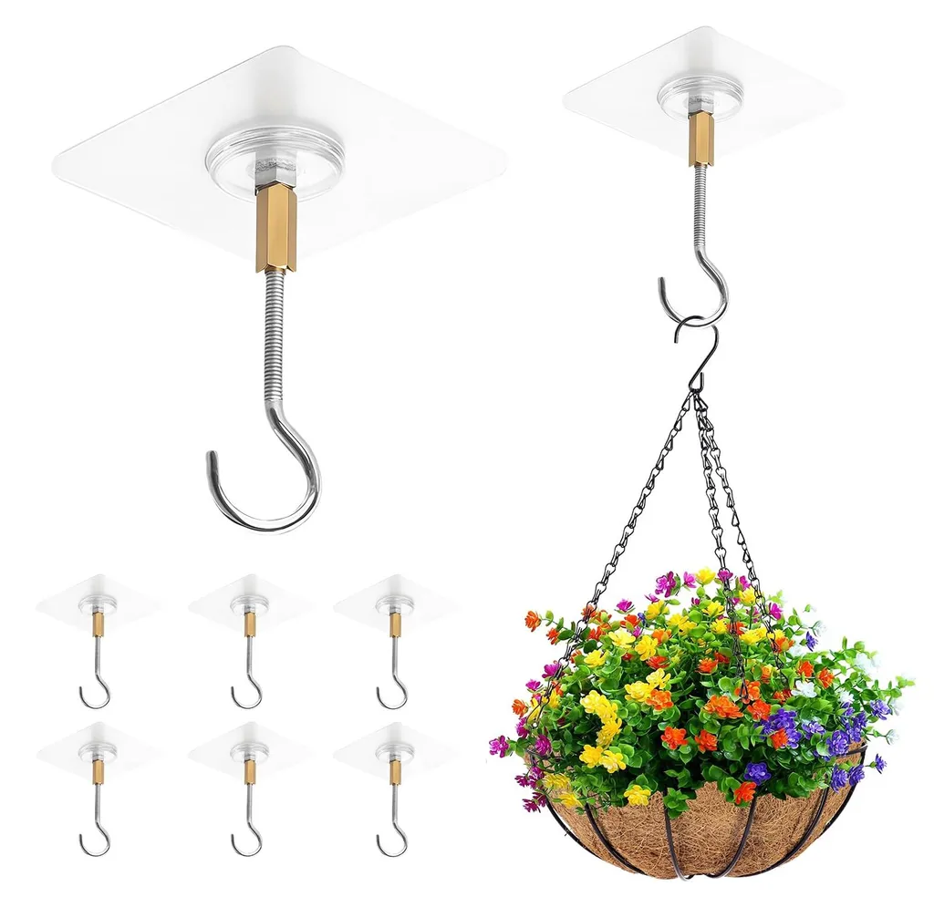 Crochets Adhésifs Transparents pour Suspension Plafond sans Percer x6