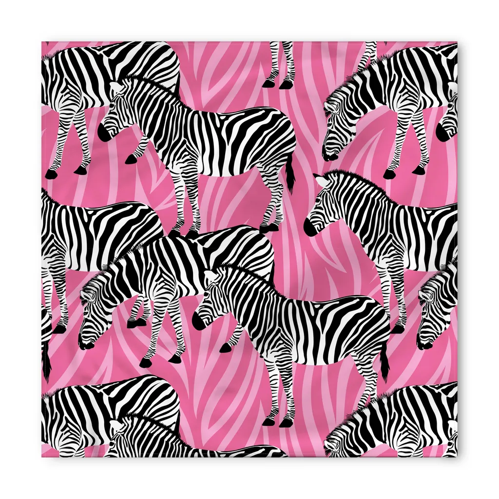 Bandana Rosa Zebrata ABAKUHAUS 40x40 cm - Accessorio Chic per Animali - 2