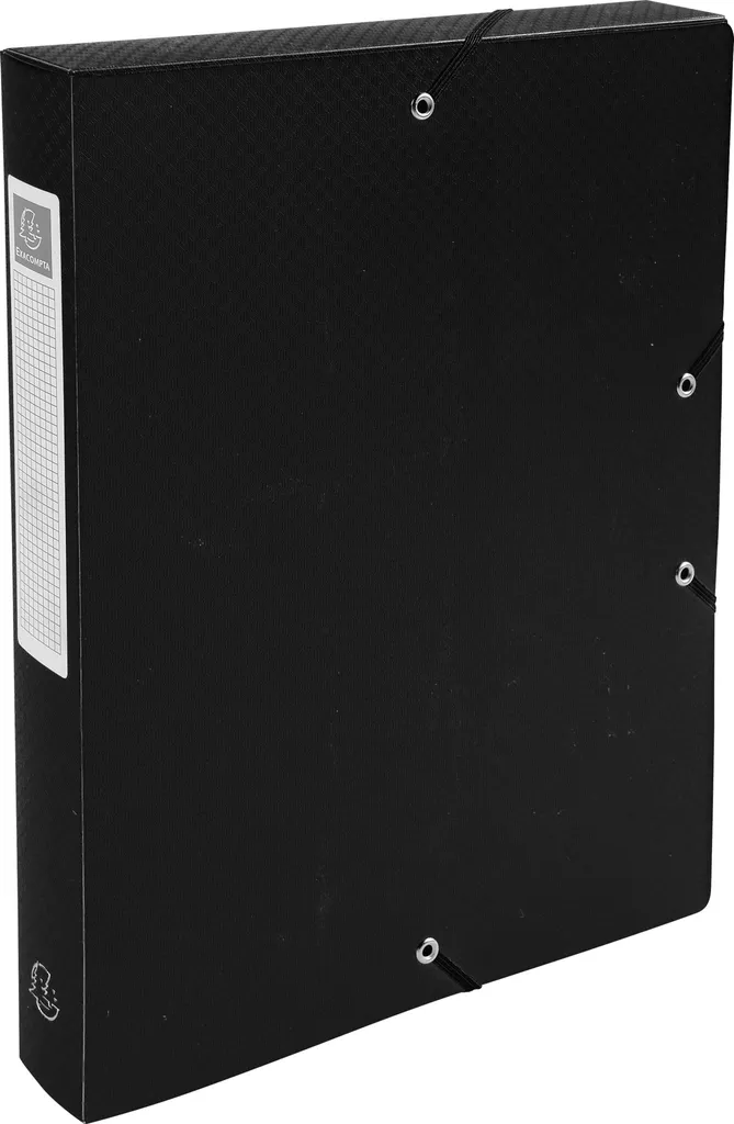 Rangement Bureau A4 : Set de 8 Boîtes Exabox Noir 4cm pour Dossiers et Cours