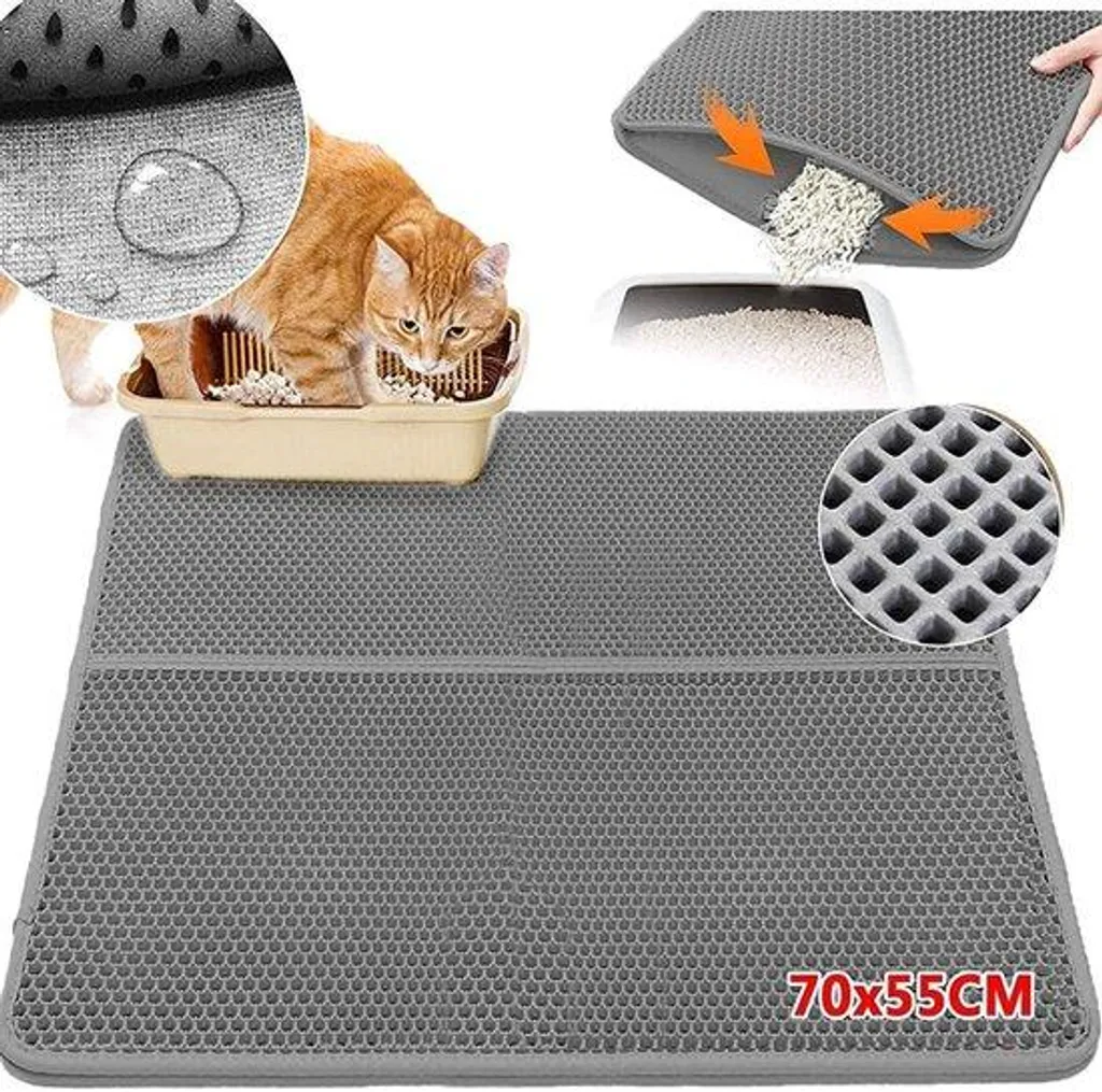 Protection de lit imperméable pour chat 70x55 cm - Confort Gris Zen