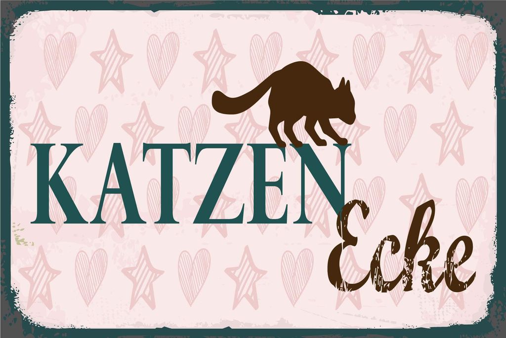 vianmo Holzschild 30x40 cm Katzen Ecke Schild