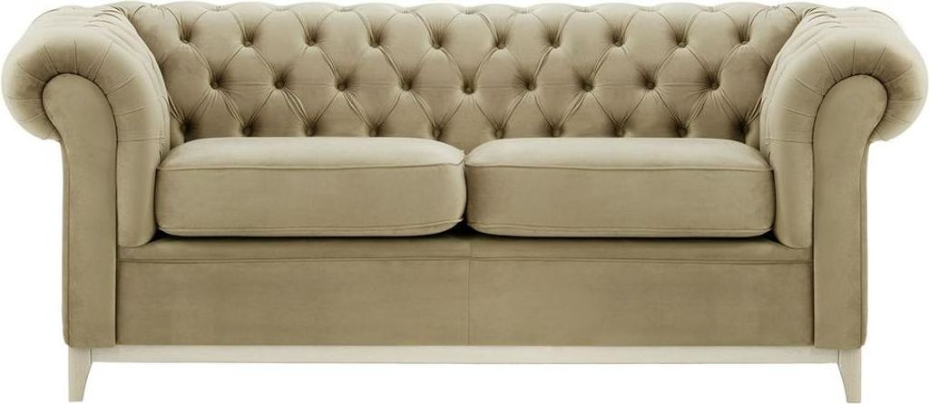 Dreisitzer-Sofa Chesterfield Wood-Velluto 3-white
