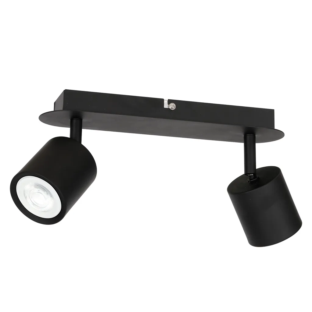 Luminaire Plafonnier 2 Spots Noir Demia LUMINEX pour Éclairer les Coins