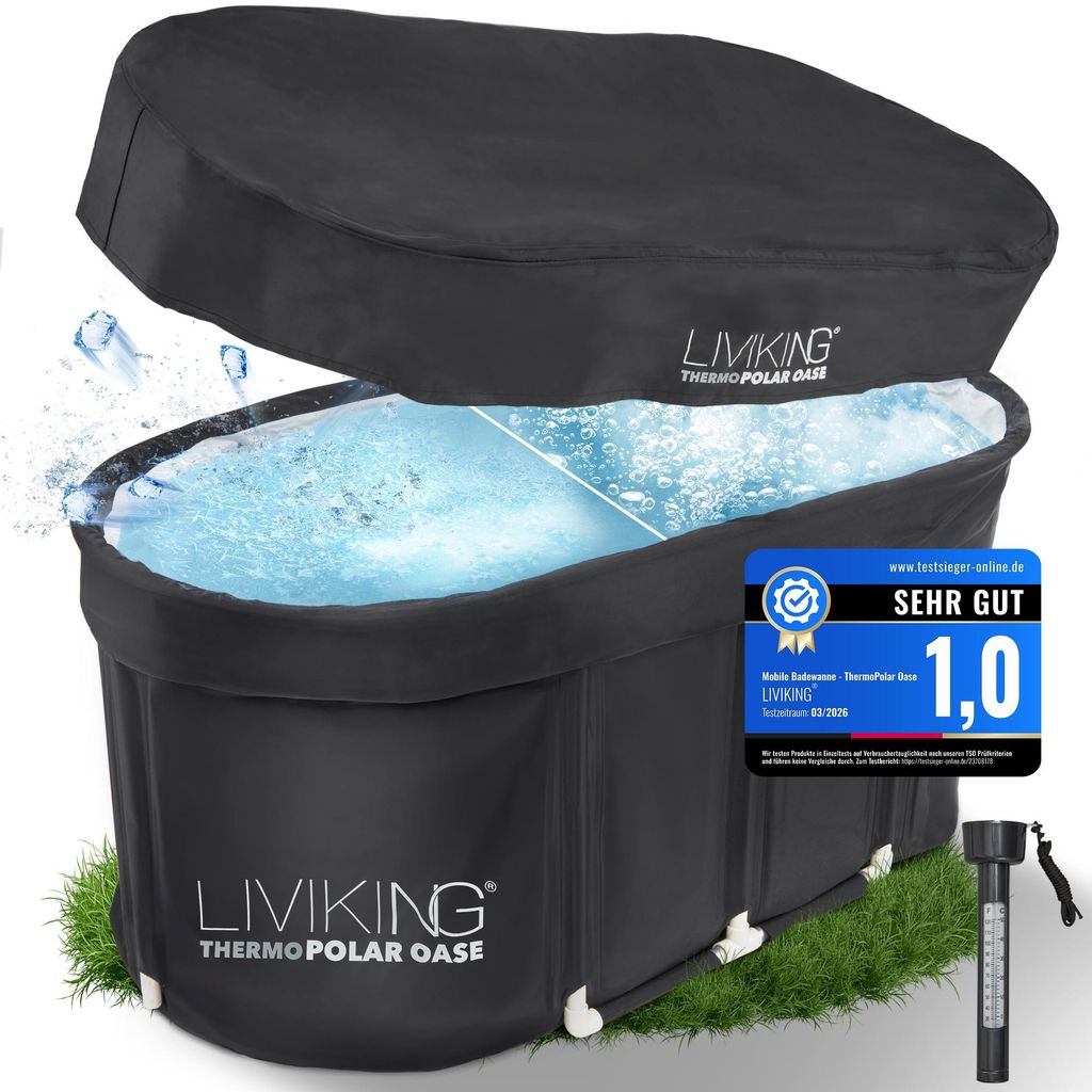 LIVIKING® Eisbad + Faltbare Badewanne Erwachsene [120cm - Produktbild 