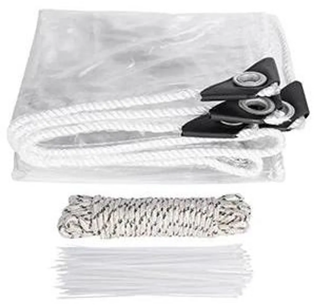 Bâche transparente pour terrasse et pergola 2x4 m - Abri pluie jardin