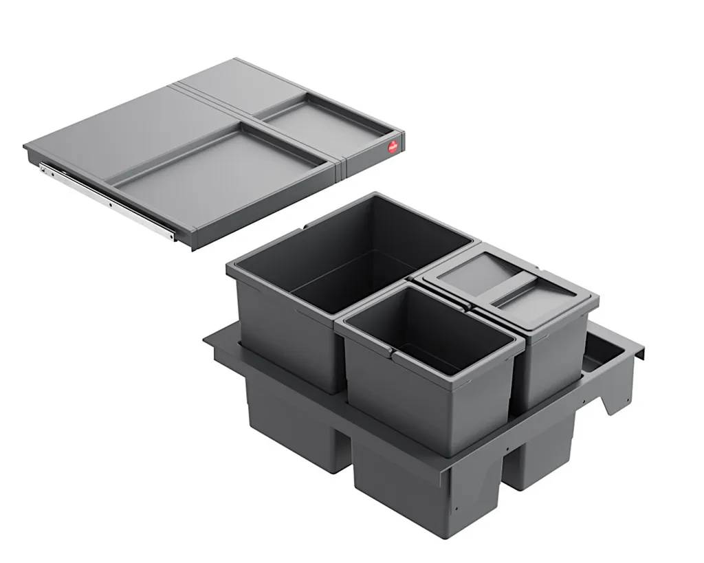 Système de tri Hailo Separato-K 500 avec 3 bacs 34L pour tiroir 50cm