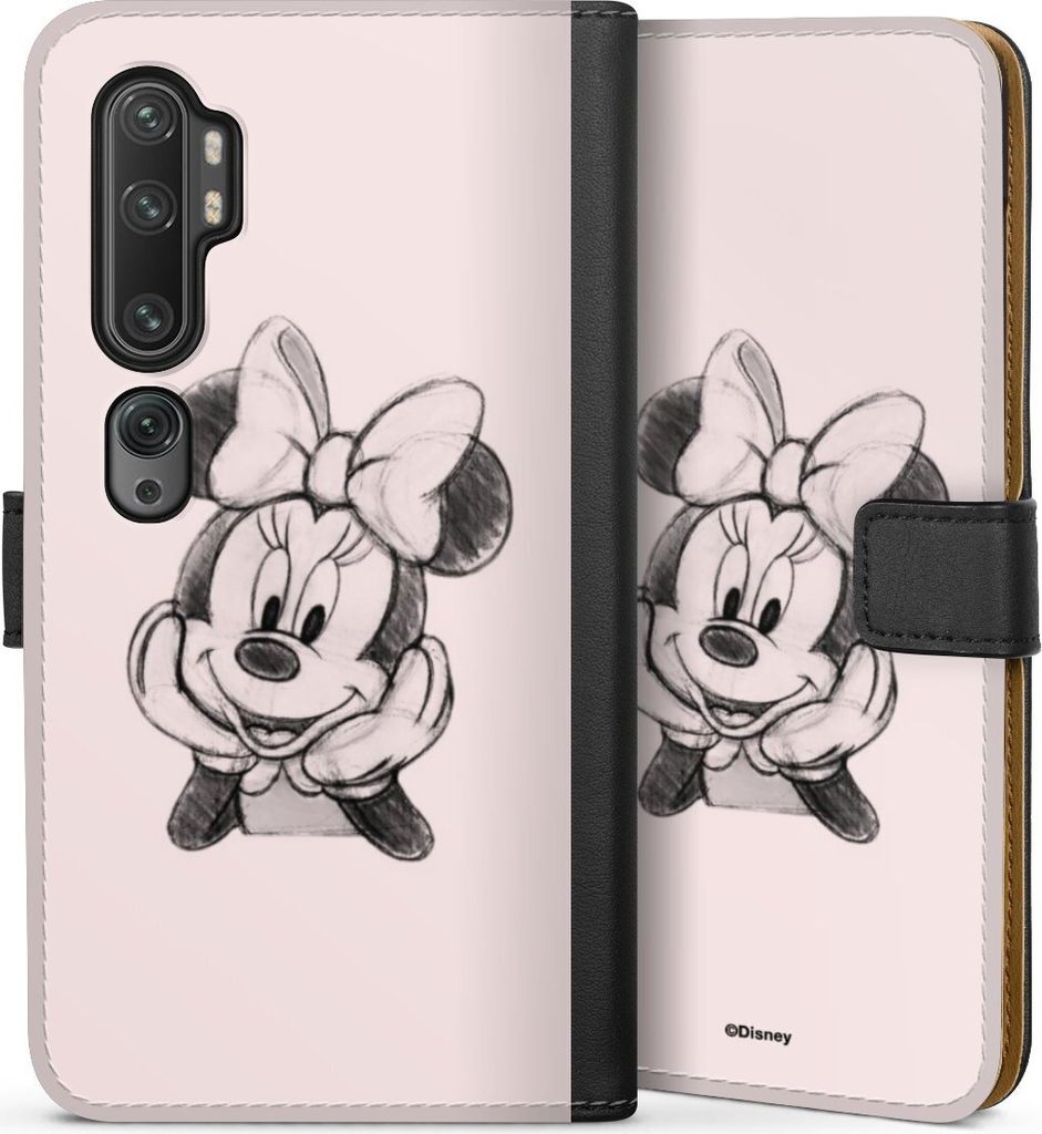 DeinDesign Klapphülle für Xiaomi Mi Note 10 Handytasche Lederhülle Tasche Disney Minnie Mouse Offizielles Lizenzprodukt