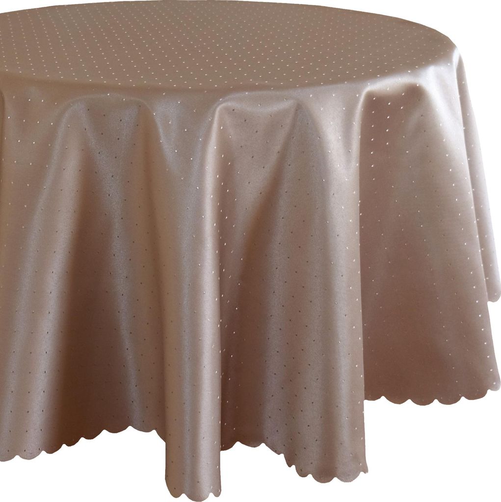 Tischdecke Ø 130 cm in Hellbraun für Esstisch & Küche
