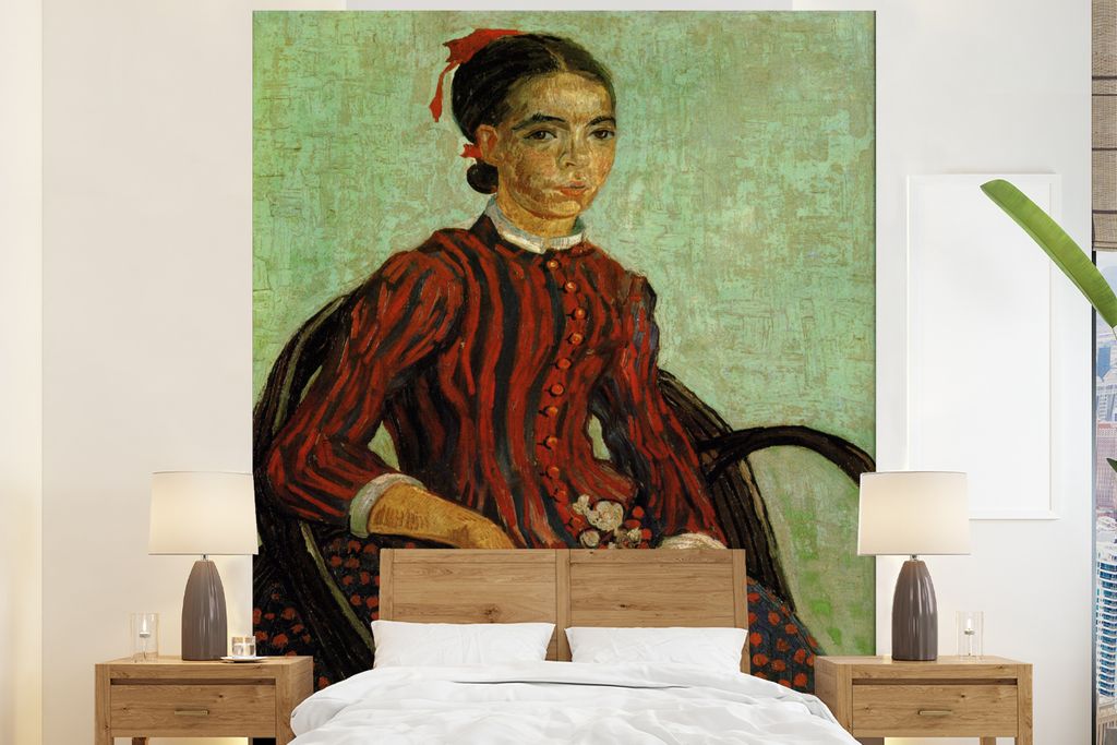 MuchoWow Fototapete für Wohnzimmer oder Schlafzimmer Wandtapete Vinyl Motivtapete La Mousmé - Vincent van Gogh - 225x280 cm - Wohnzimmer tapete