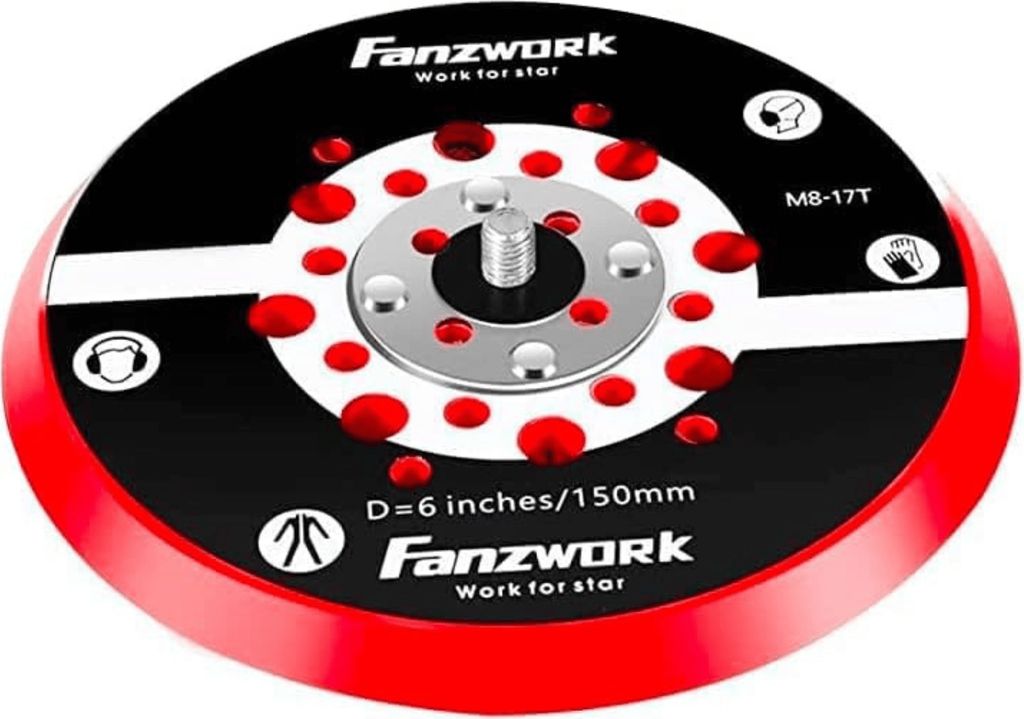 FANZWORK Klett-Schleifteller für Exzenterschleifer Ø 150mm, 5/16 Zoll UNF Außengewinde