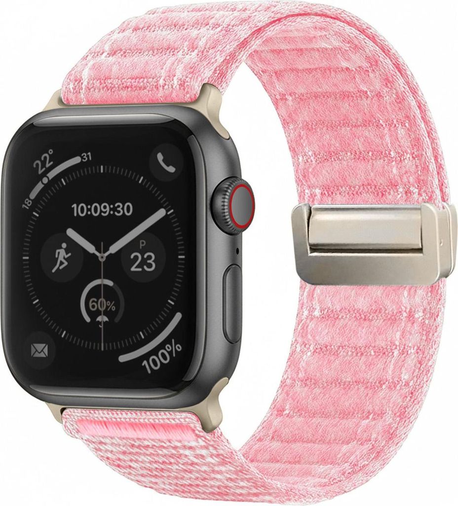 Smartwatch Armband für Apple Watch Series 5 40mm Nylon Textil Band Ersatzband Wechselband Magnetverschluss flexibel atmungsaktiv Rosa
