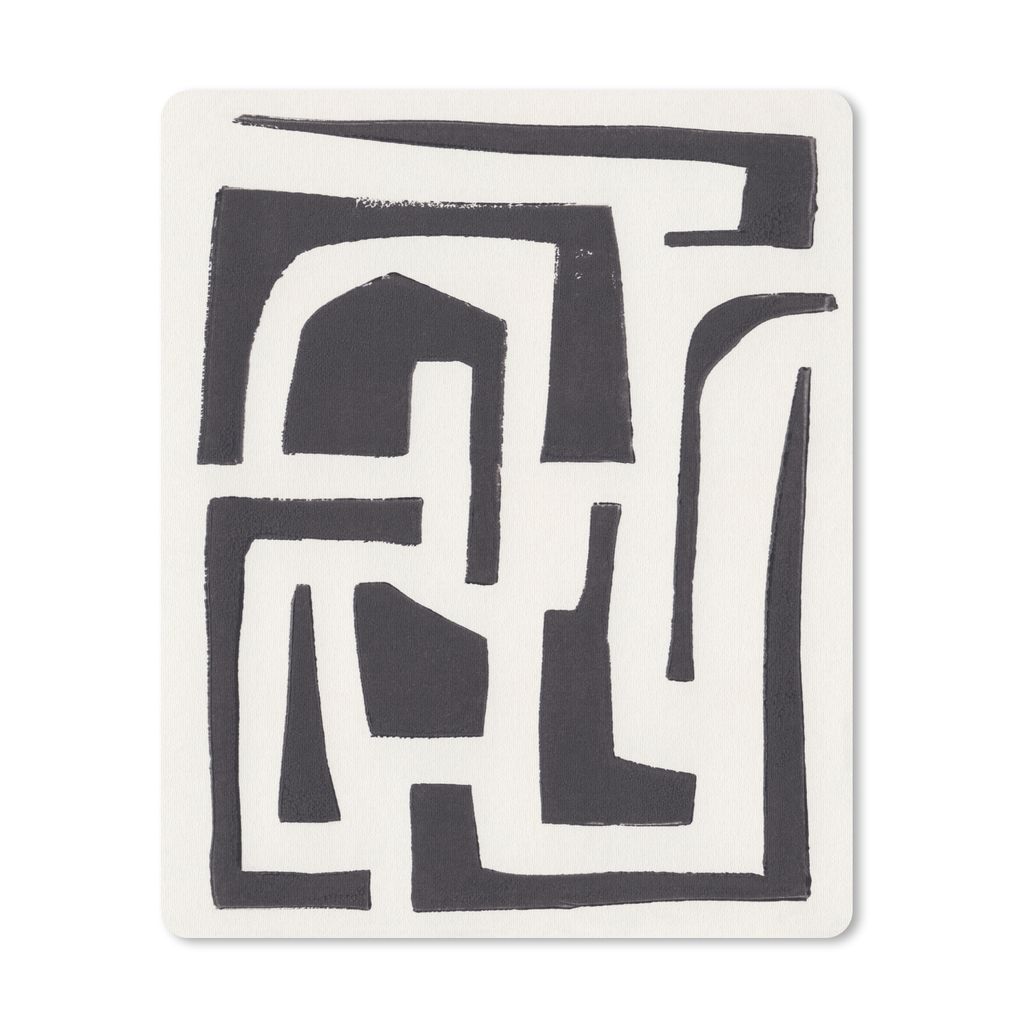 MuchoWow Mauspad Mousepad Formen - Abstrakt - Pastell - Schwarz 19x23 cm - Mousepads - Maus Mat - Pad - Mausunterlage - Mauspads - Spielen