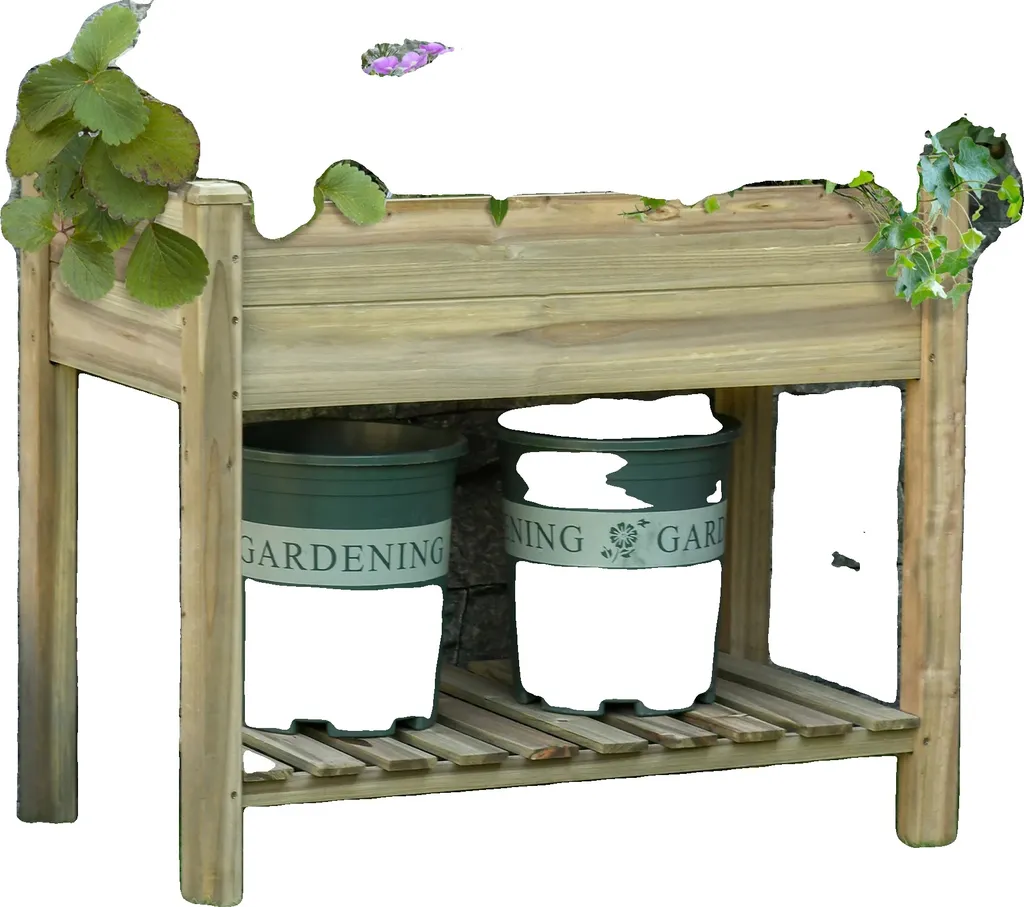 Planteuse de jardin urbain en bois d'épicéa robuste, bac spacieux 120cm