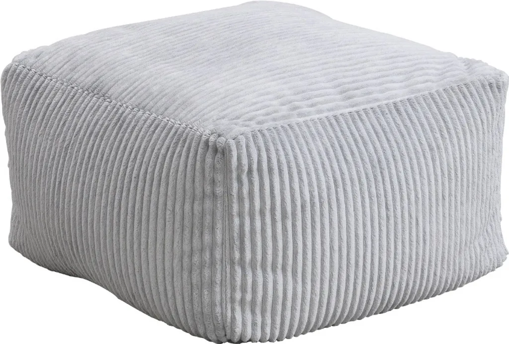 Pouf Poggiapiedi Home Deluxe Grigio - Velluto a Coste Morbido 44x44 cm