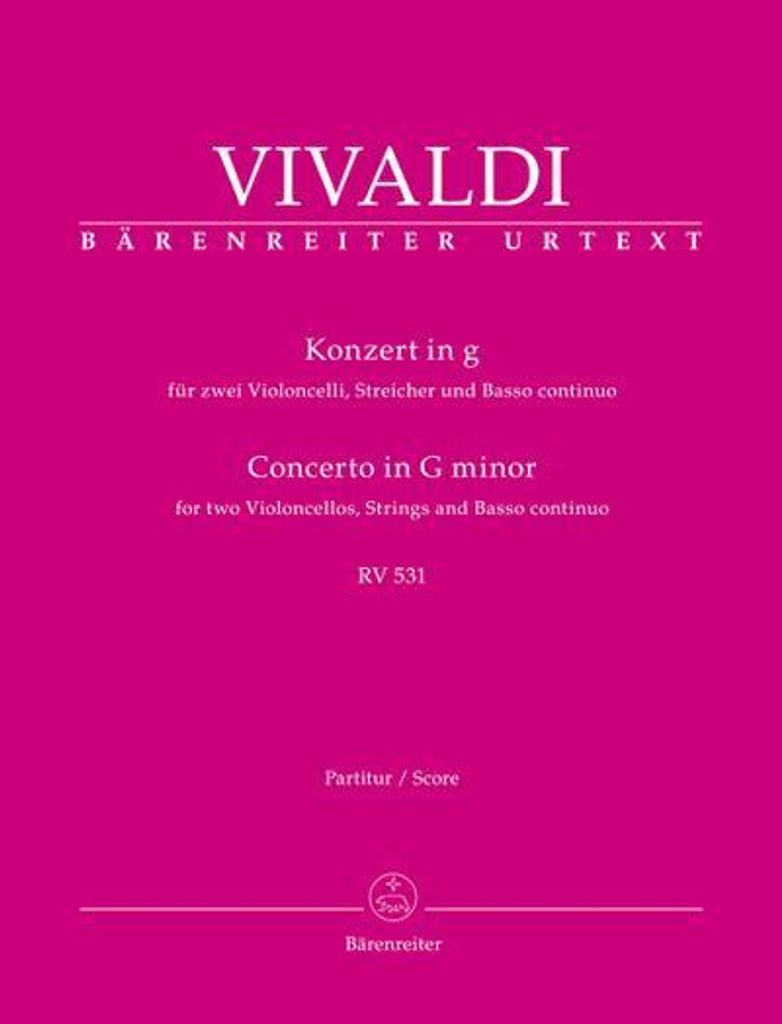 Konzert für zwei Violoncelli, Streicher und Basso continuo g-Moll RV 531