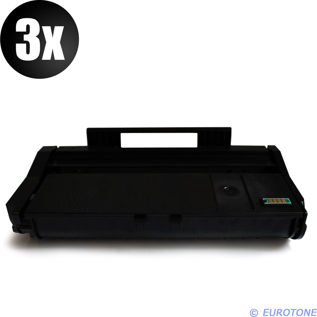 3x Eurotone Toner Alternative für Ricoh 407166 TYPESP100LE Black Schwarz