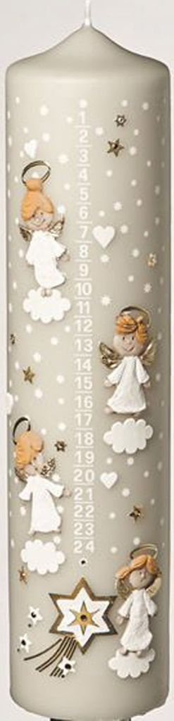 Adventskalenderkerze 1 - 24 Moonstone (Stein) 300 x Ø 70 mm, 1 Stück