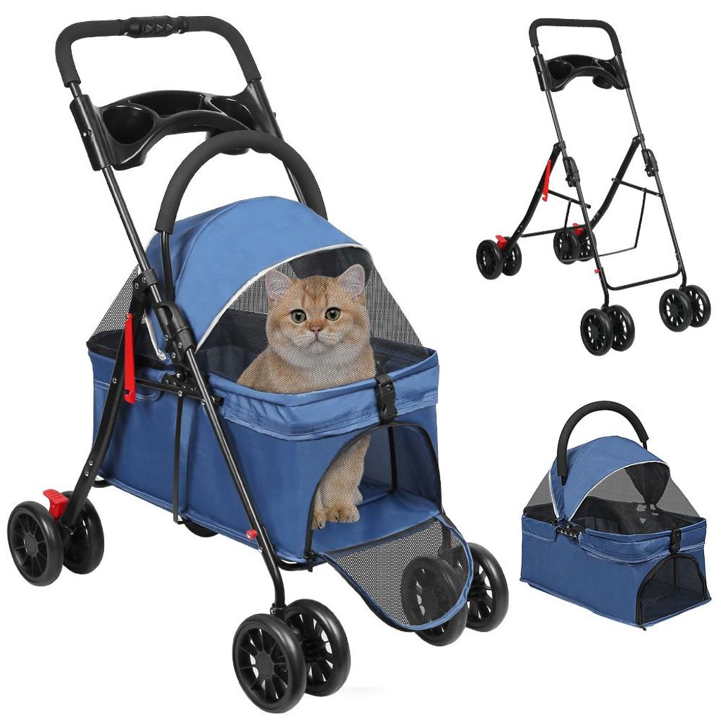 Hundebuggy Faltbar Jogger Katzenbuggy mit Netzfenstern Produktbild 