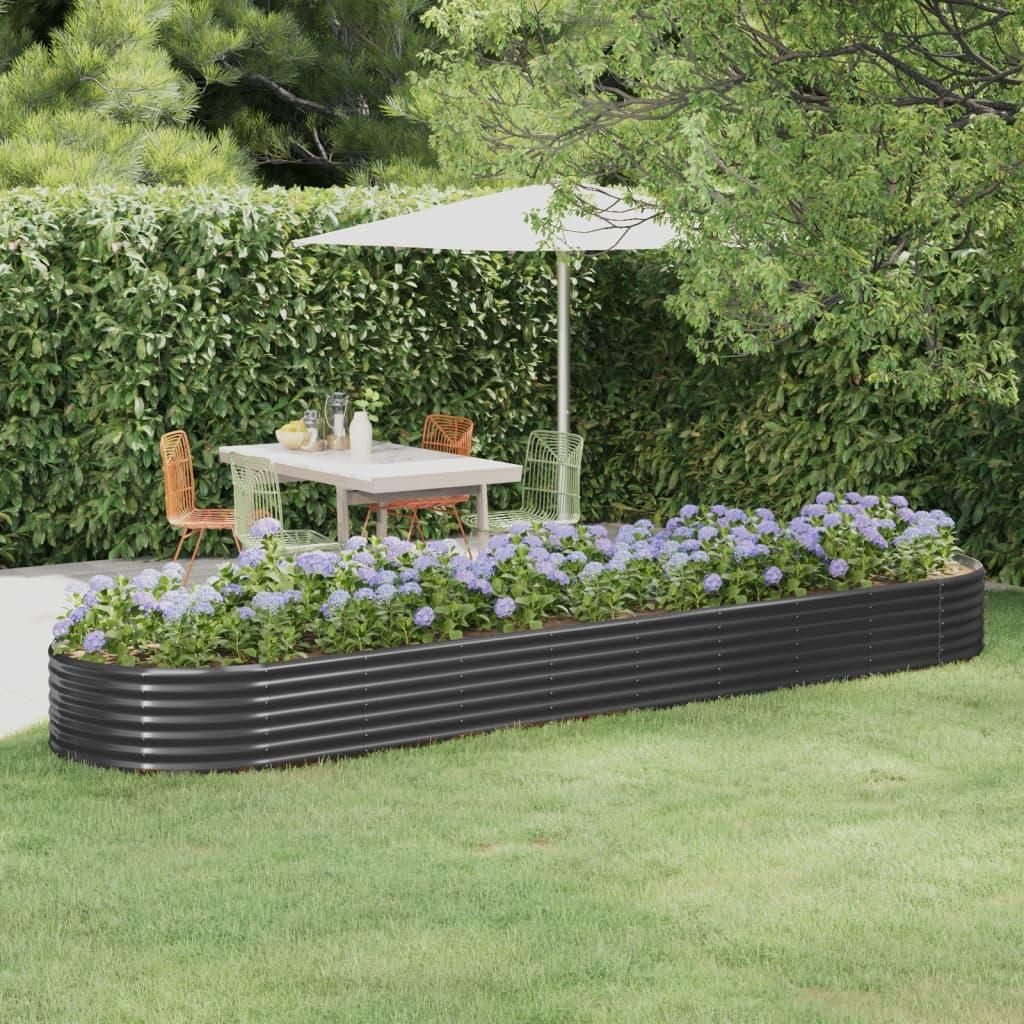 vidaXL Lit surélevé Acier revêtu par poudre 396x100x36 cm Image du produit 