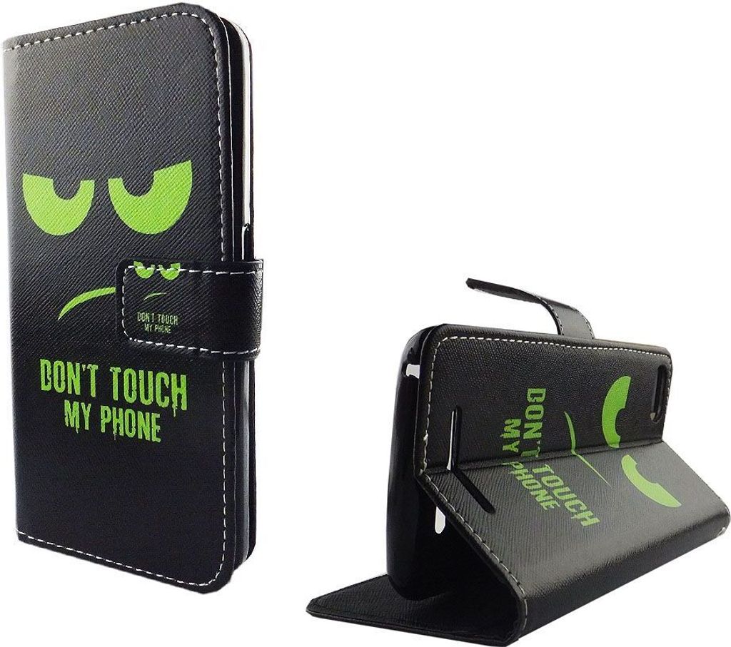 Handyhülle Tasche für Case Handy Wiko Lenny 3 Dont Touch My Handy Grün