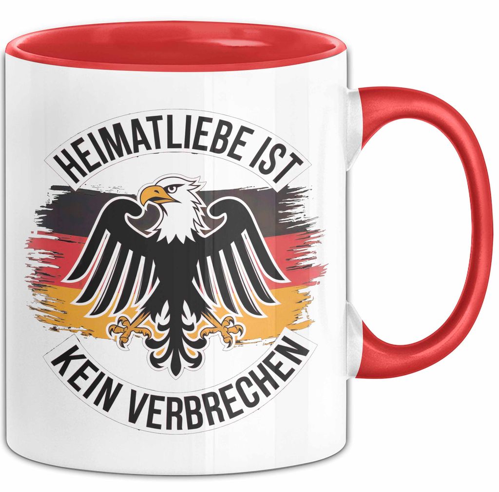 Deutscher Adler Vogel Tasse Geschenk Lustige Geschenkidee Spruch Heimat Liebheit Ist Kein Verbrechen Deutschland Eagle (Rot)