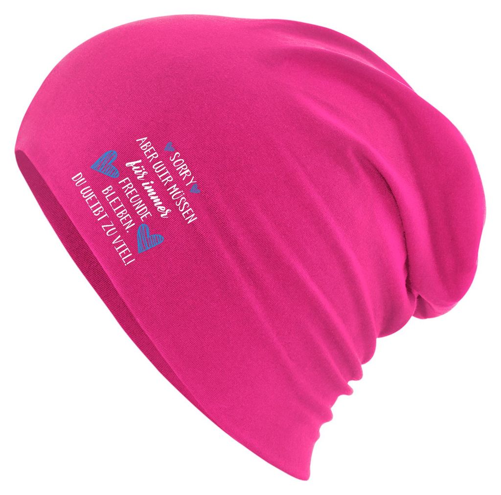 Huuraa Beanie Müssen für immer Freunde bleiben. Du weißt zu viel. Fuchsia One Size Baumwolle und Elasthan Mütze Geschenkidee