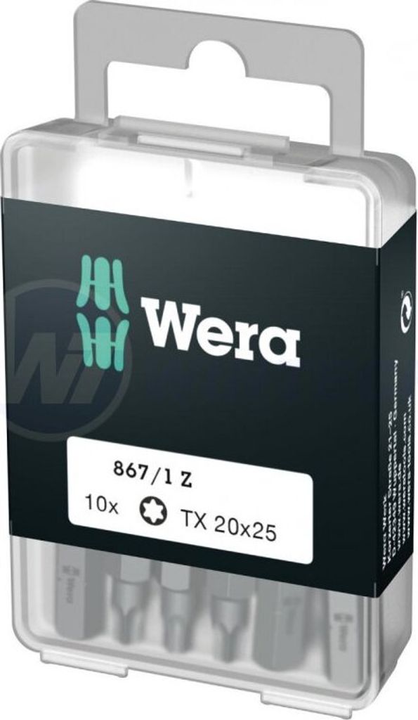 Bit T20 - 25mm, WERA - 10 Stück / Blister - Packung mit 1