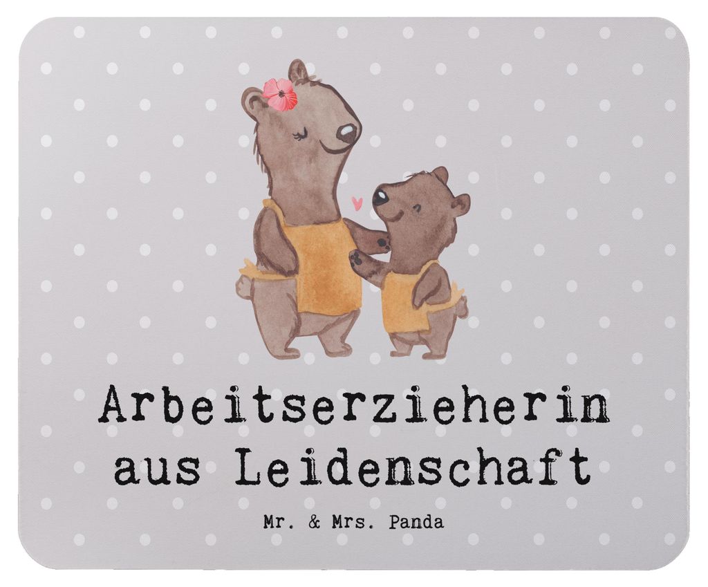 Mr. & Mrs. Panda Mouse Pad Arbeitserzieherin Leidenschaft - Grau Pastell - Geschenk, Ausbildung, Mousepad, pc, Studium, laptop mauspad, Witzig, Ber...