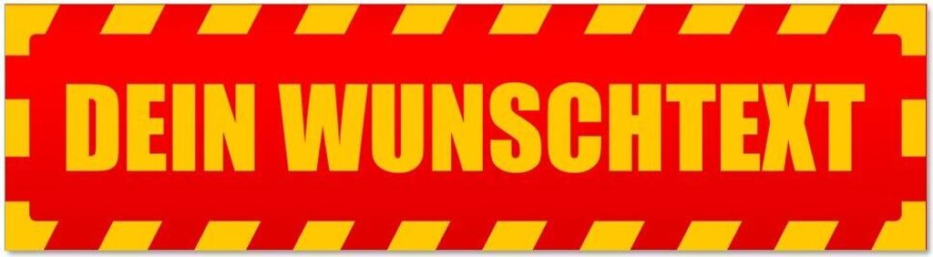 Kiwistar - Autoaufkleber - Rot - 60 x 16 cm - Dein Wunschte x t gestreift - Hinweis Aufkleber Sticker für Auto, Kfz, Fahrrad, PKW, LKW