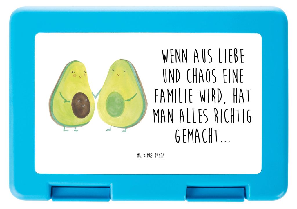 Mr. & Mrs. Panda Lunchbox Avocado Pärchen - Weiß - Geschenk, Hochzeit, Vesperbox, Bentobox, Avocados, Geburt, Bento Box, Brot Aufbewahrungsbox, K...