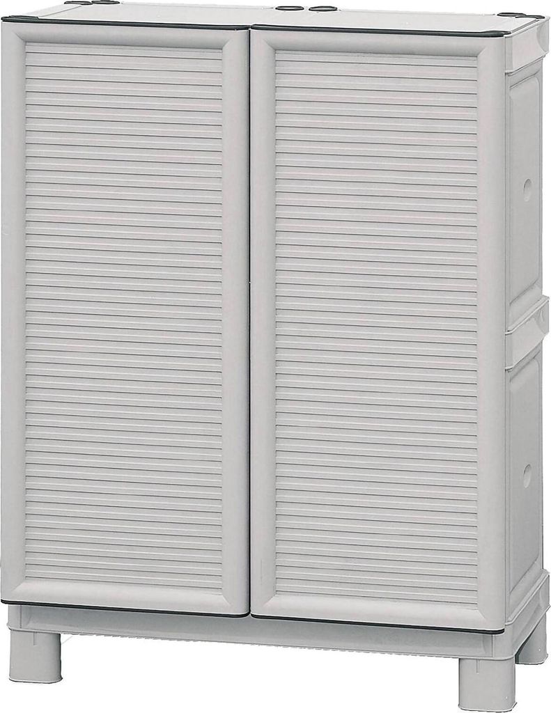 Dbiondin Outdoor-Garderobe, Outdoor-Möbel, Mehrzweck-Balkongarderobe, Outdoor-Schrank, 100 % Italy, Hellgrau, 70 x 39 x 92 cm