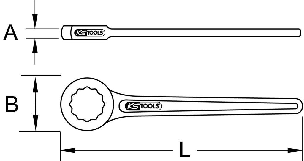 KS Tools BRONZEplus Einringschlüssel gerade 2.1/4", 963.7606
