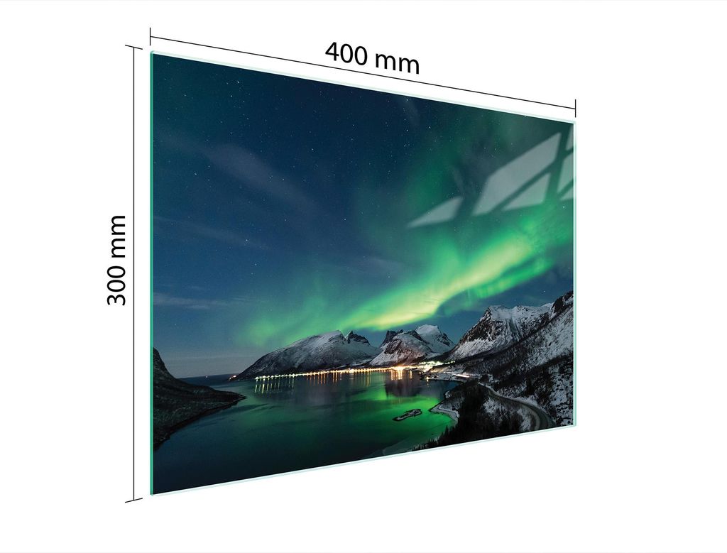 Schneidebrett Herdabdeckplatte Multiglasschneidplatte 40x30 cm Nordlicht Berge