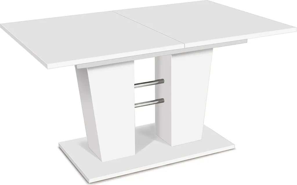 Grande table de cuisine blanche Bomuli 180 cm style contemporain