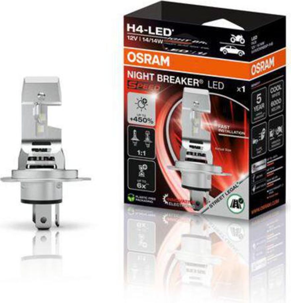 OSRAM H4 Night Breaker LED SPEED 450 1x Moto Produktbild 