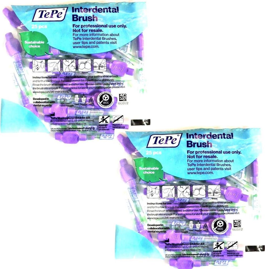 2x 25 Stück TePe Original Interdentalbürsten 1,1 mm lila -  Produktbild 
