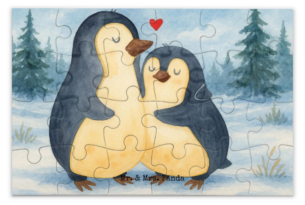 Mr. & Mrs. Panda Puzzle Pinguin umarmen Design 24 Teile - Weiß - Geschenk, Umarmung Verliebt, Hochzeit, Paar, 500, Hochzeitstag, Puzzlespiel, Lieb...