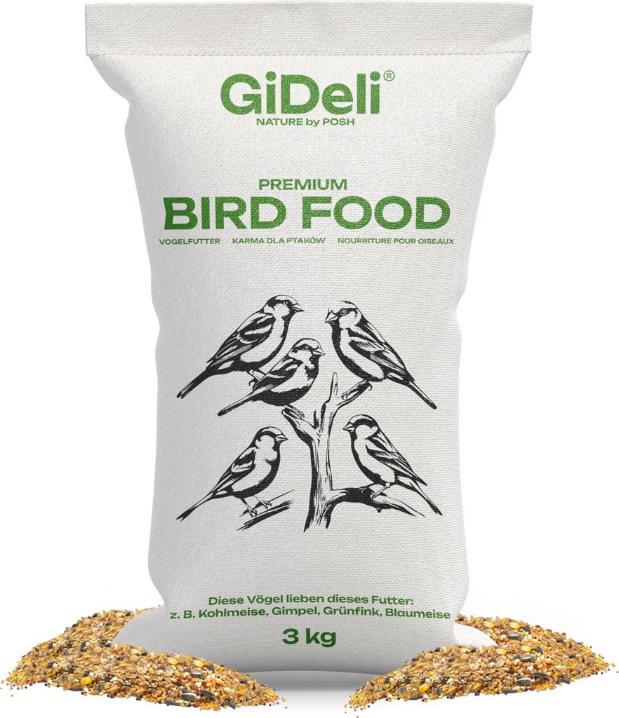 GiDeli Wildvogelfutter 3 kg – Energiereiches Ganzjahres-Streufutter für Wildvögel