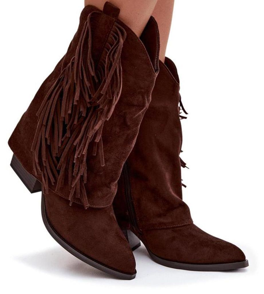 Damenturnschuhe mit Fransen auf Absatz Schokoladen Gralina Produktbild 