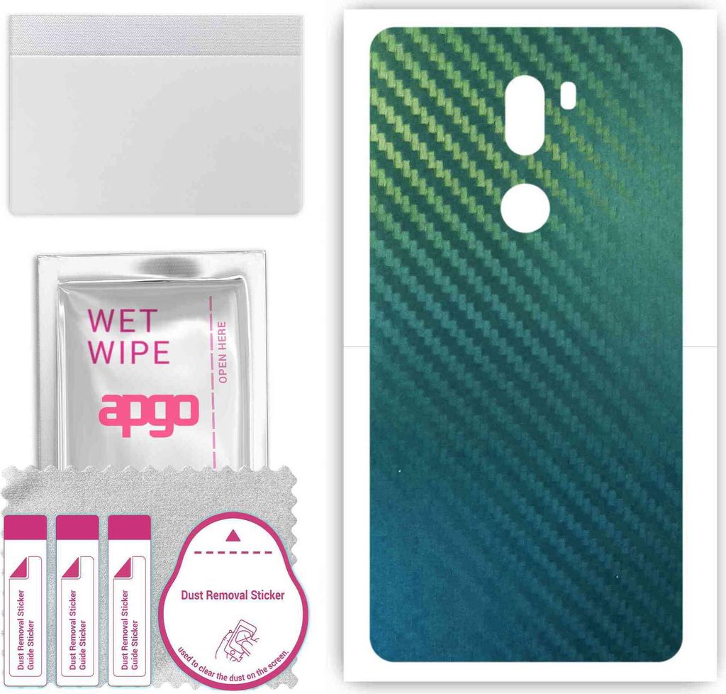 apgo Rückseite Schutzfolie, Skin, kompatibel mit Xiaomi Mi 5s Plus, Hinten Displayschutzfolie aus Vinylfolie, kratzfest, einfache Montage - Kohlen...