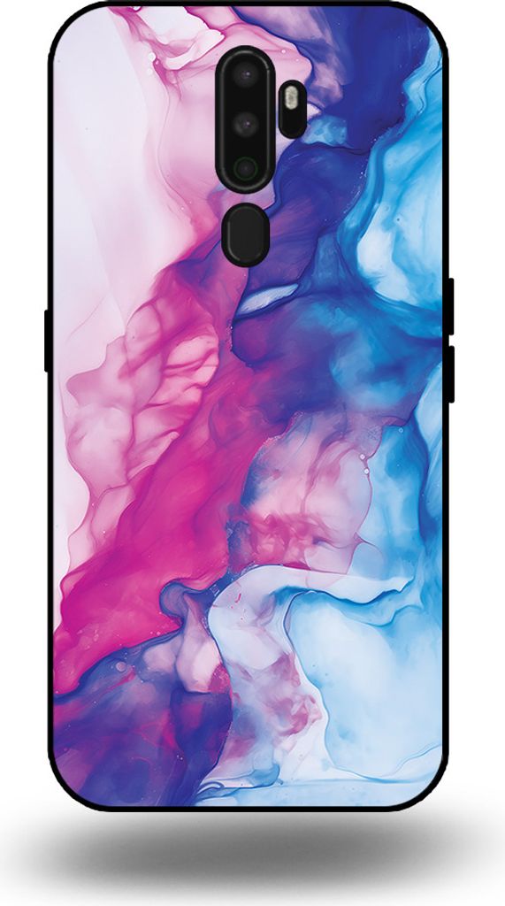 Smartphonica Telefon Fall geeignet für OPPO A5 2020 mit rosa blau Marmor Print - TPU Backcover Fall Rose blau Marmor Design