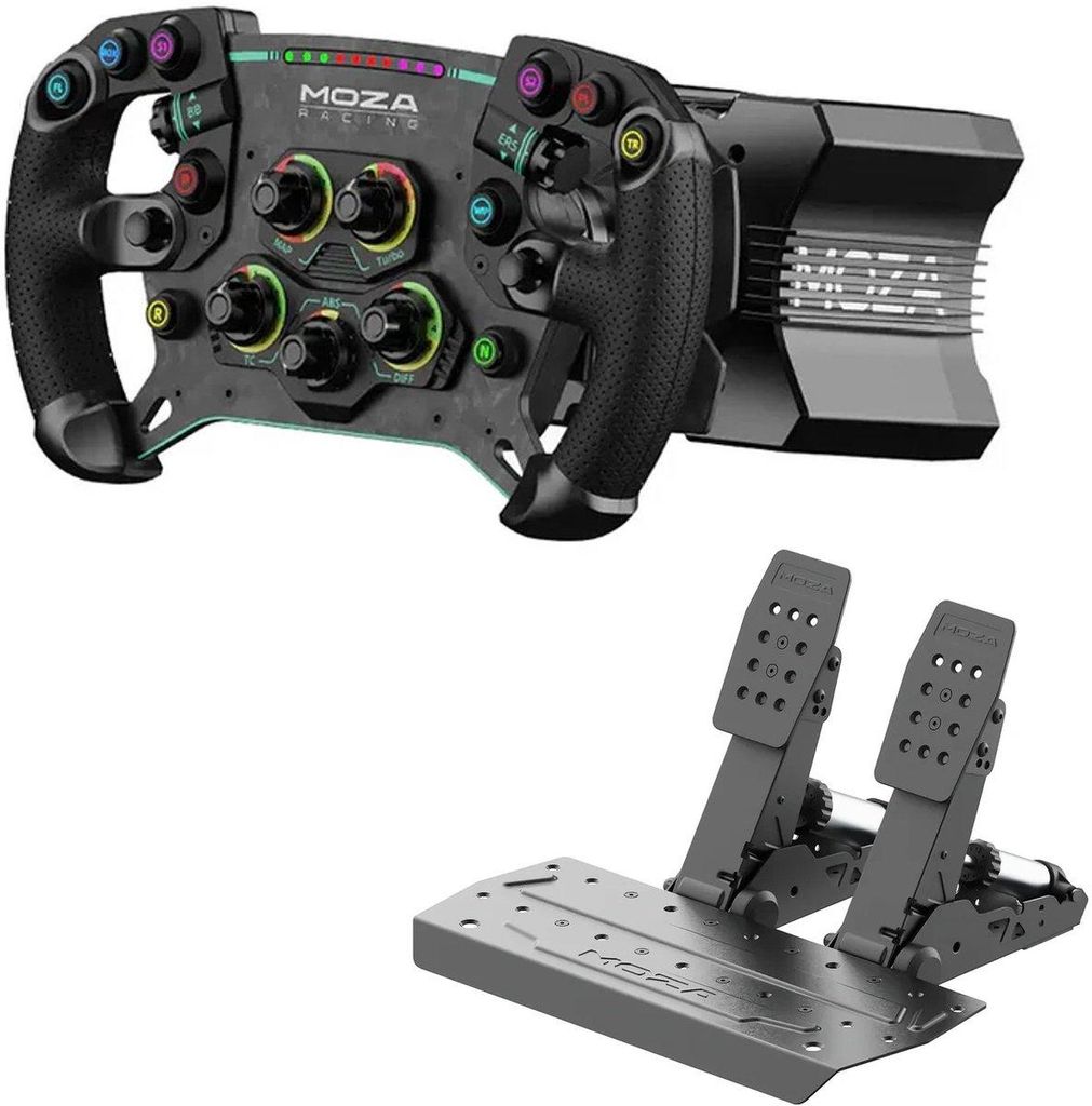 MOZA R9 V3 + GS V2P + SRP2 – Direct Drive Sim Racing Set 9Nm PC