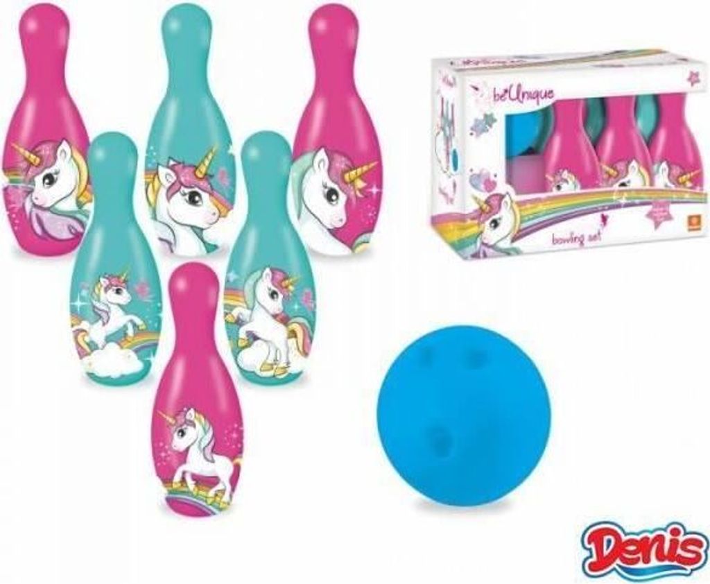 Mondo Einhorn Bowling Set Kinderspiel - buntes Spielzeug - unicorn